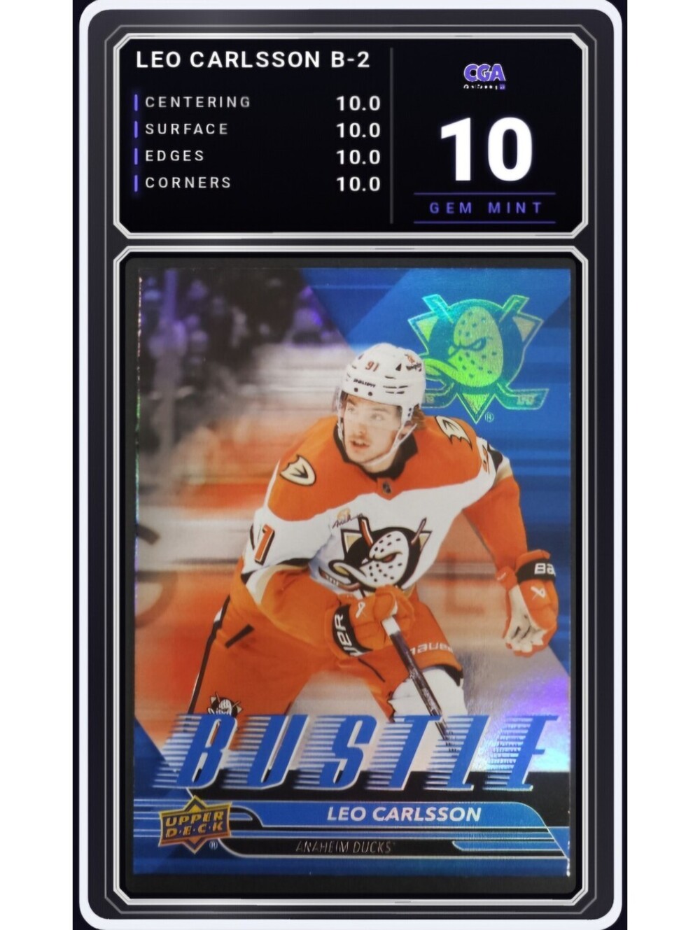 2025-26 Upper Deck Bustle #B-2 Leo Carlsson Anaheim Ducks CGA 10.0 Digital Grade
